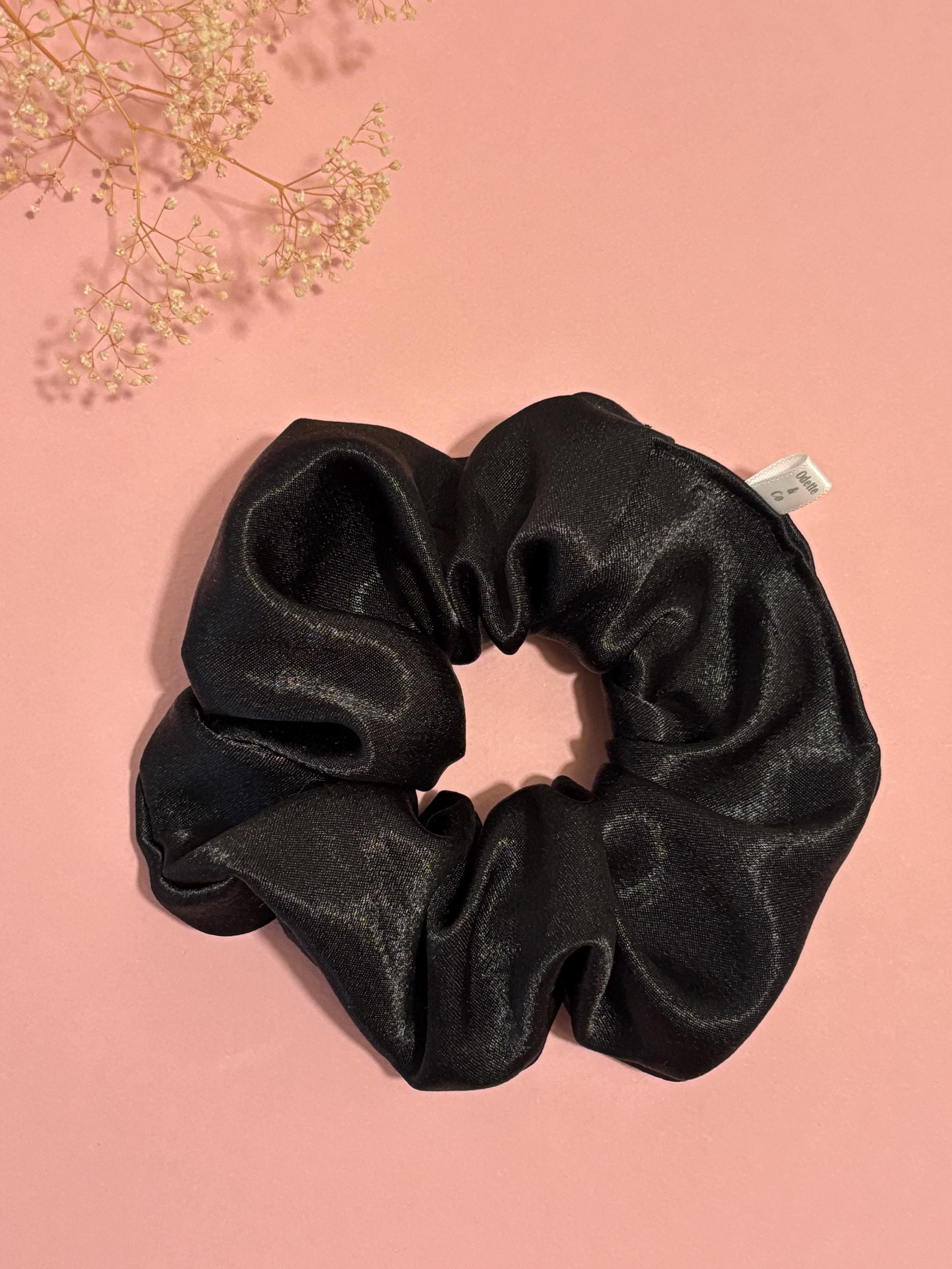 Black Satin Scrunchie | Silky Hair Tie