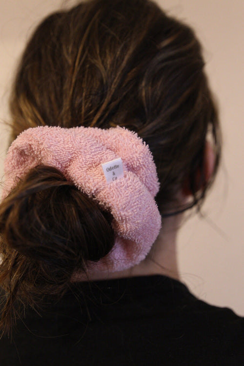 Cotton Terry Cloth Hair Scrunchies - Absorbent Hair Ties