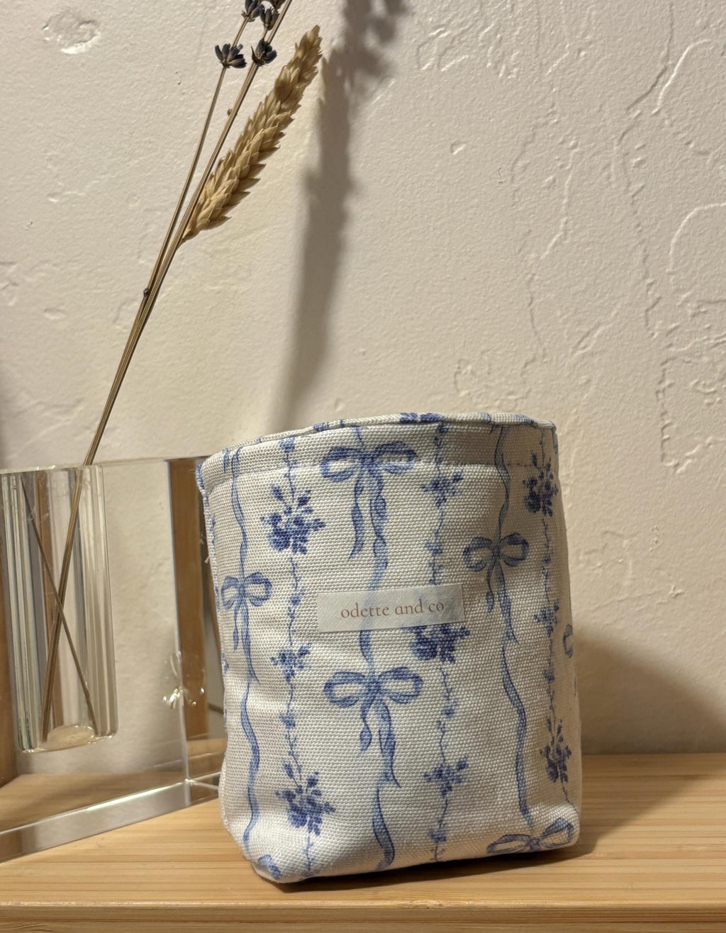 Blue Bow | Handmade Reusable Coffee Cozy for 16 oz To Go Cups & Mason Jars