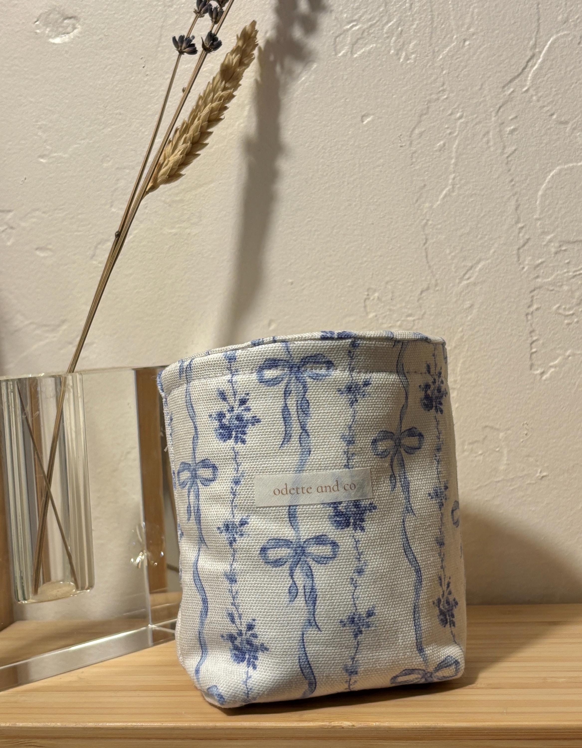 Blue Bow | Handmade Reusable Coffee Cozy for 16 oz To Go Cups & Mason Jars