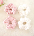 Cotton Terry Cloth Hair Scrunchies - Absorbent Hair Ties