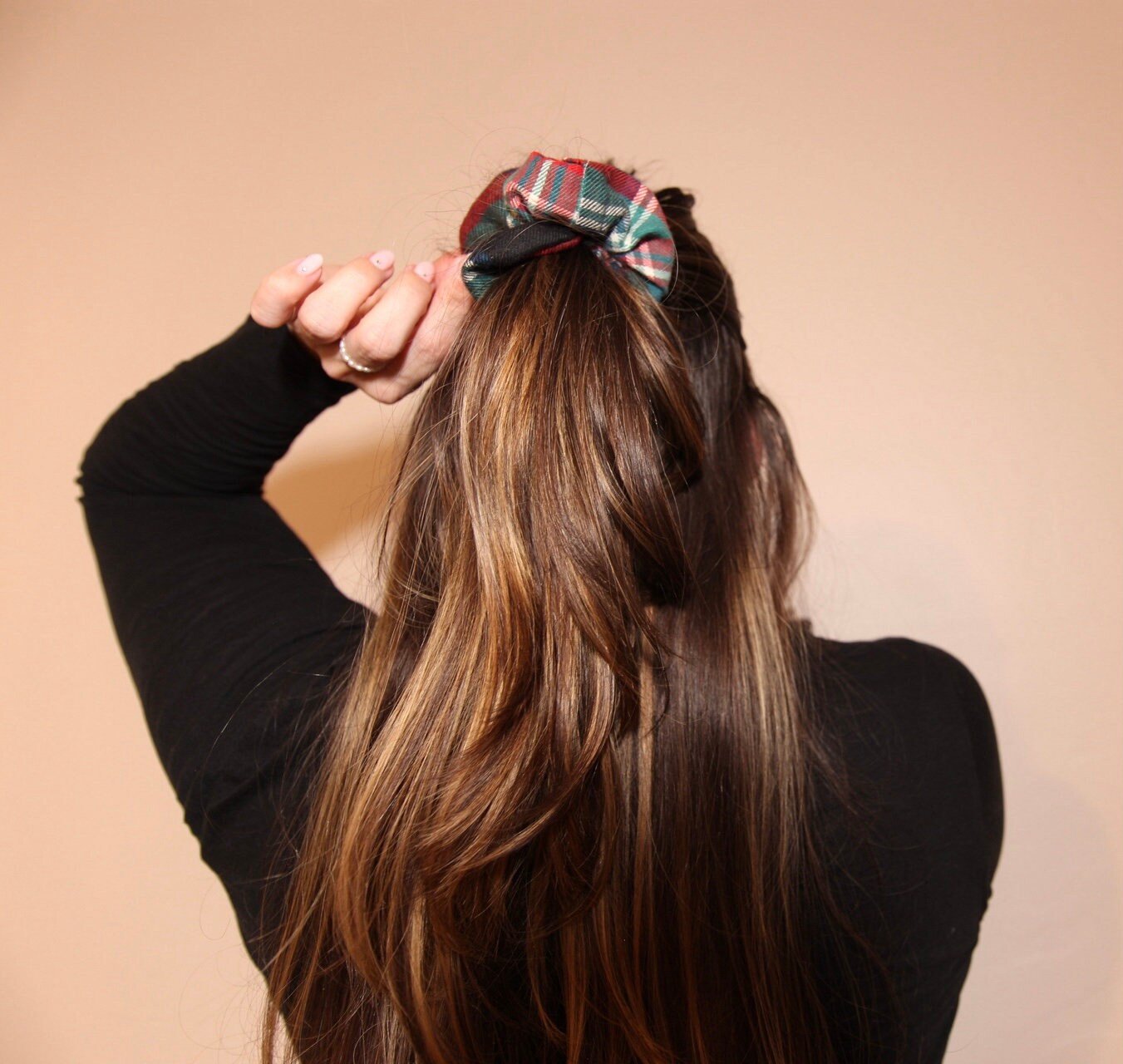 Evergreen Tartan Plaid Scrunchie - Winter Flannel Hair Tie