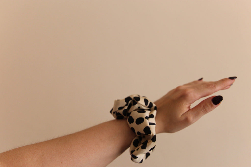 Satin Polka Dot Scrunchie | Silky Hair Tie