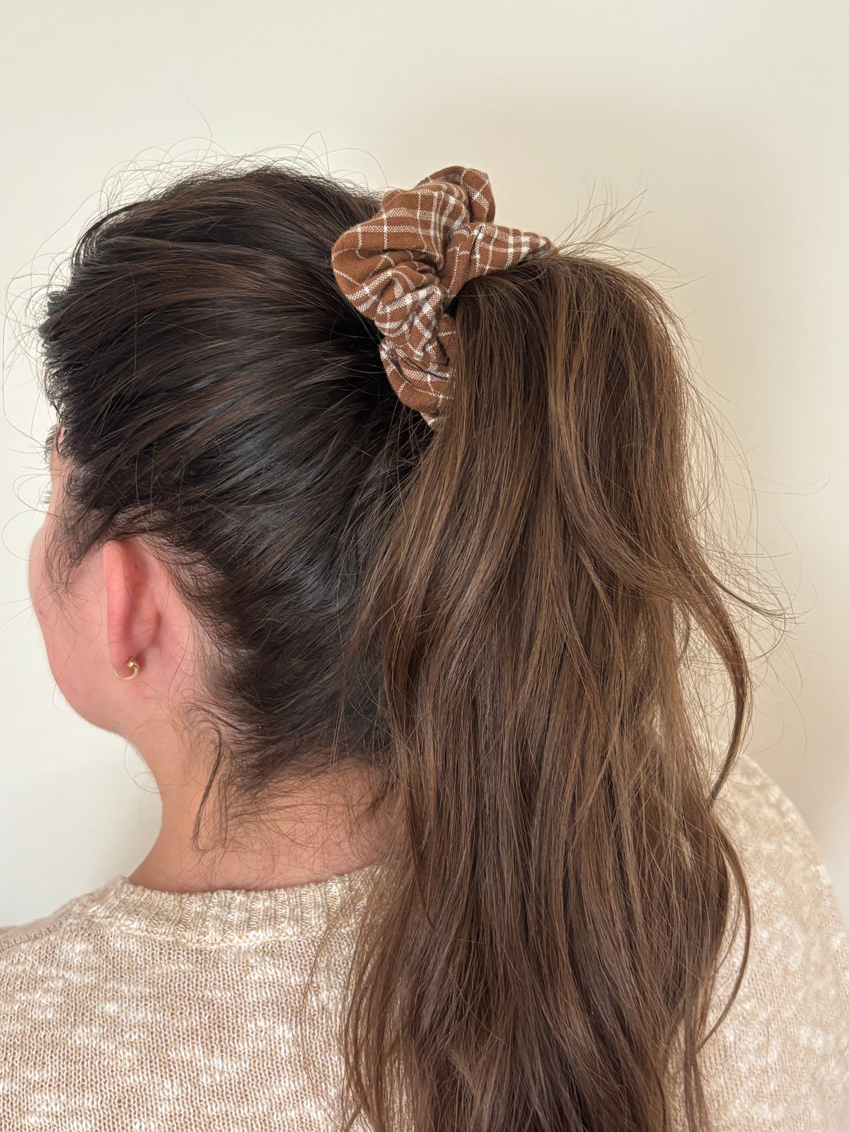 Brinkley ( Brown Plaid Scrunchie )