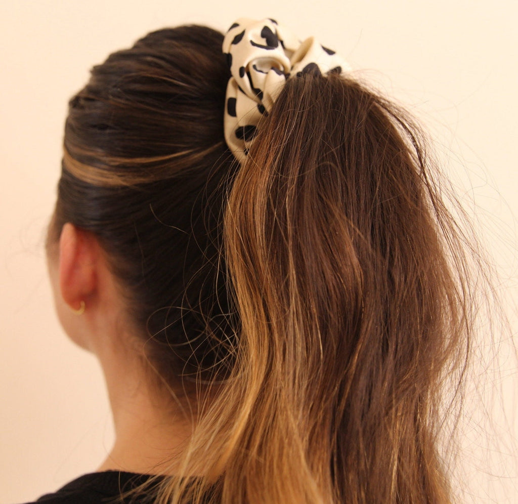 Satin Polka Dot Scrunchie | Silky Hair Tie