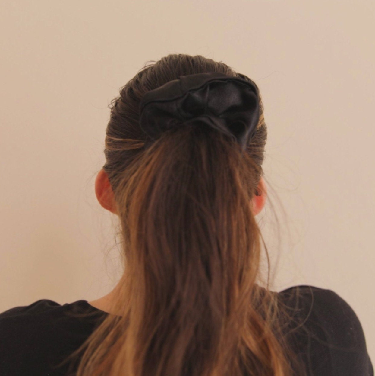 Black Satin Scrunchie | Silky Hair Tie