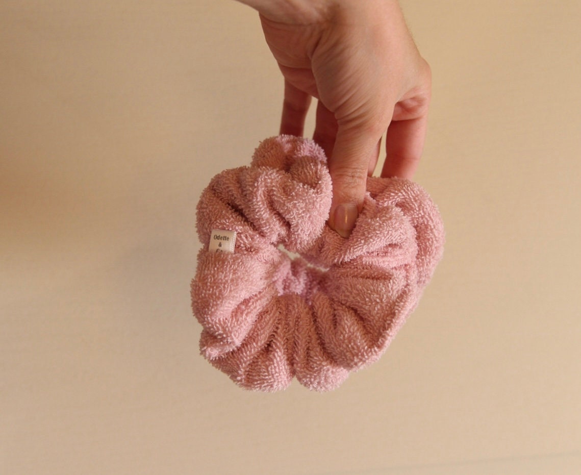 Cotton Terry Cloth Hair Scrunchies - Absorbent Hair Ties